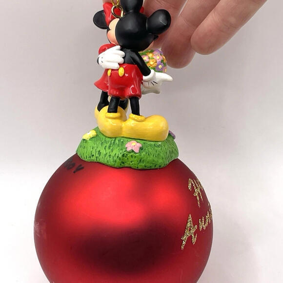 Mickey and Minnie Mouse Happy Anniversary Disney Christmas Ornament 5.5" - Picture 5 of 5
